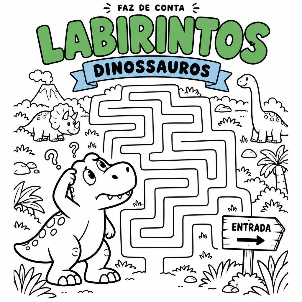 Capa do material Labirintos – Dinossauros
