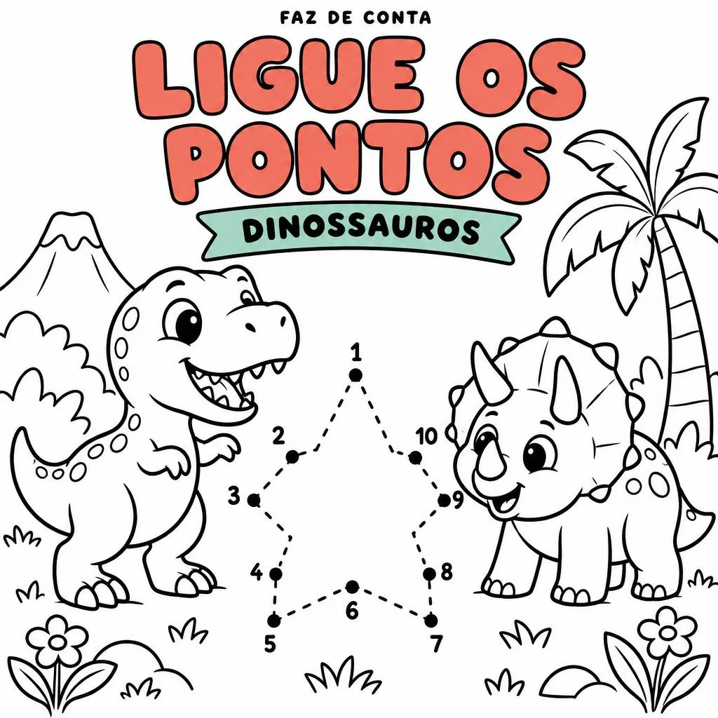 Capa do material Ligue os Pontos – Dinossauros